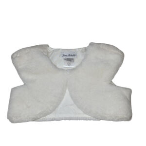 Jona Michelle Girls White Faux Fur Shrug Bolero Formal Size 4T